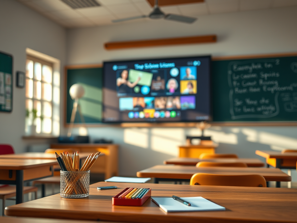 An image illustrating a presentation in a classroom.