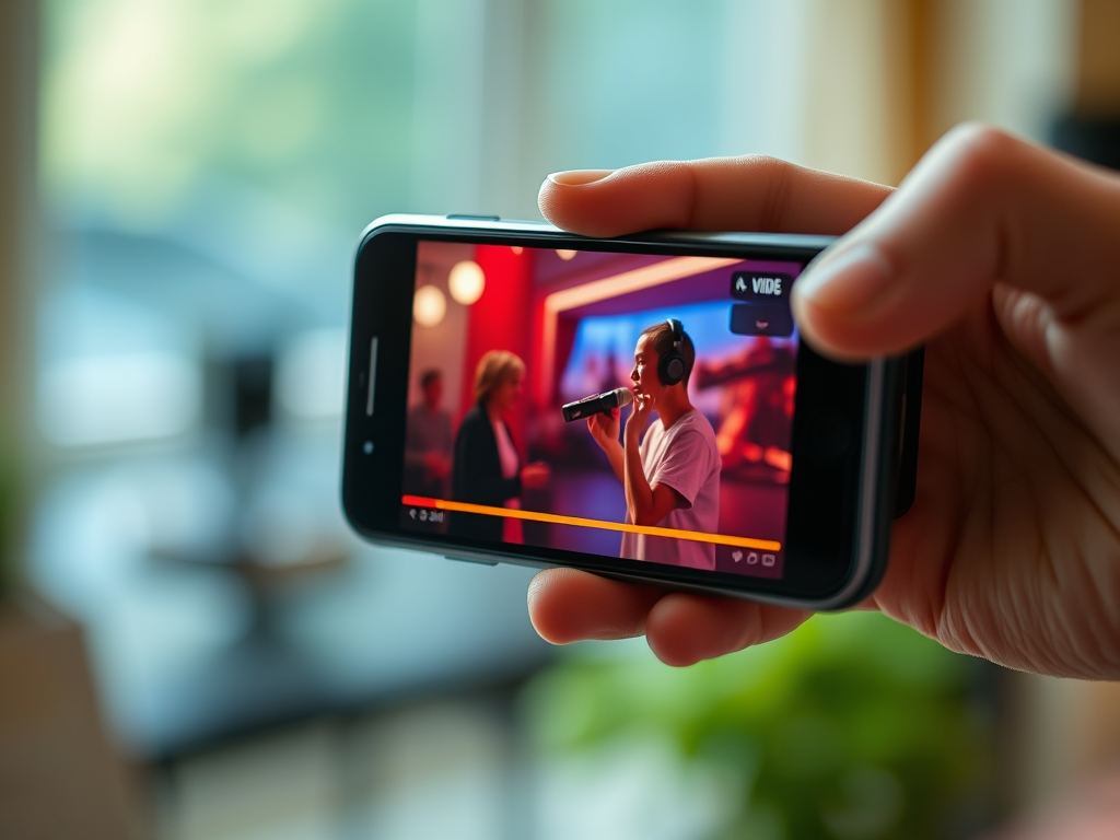 An image showing a video being displayed on a cellular device.